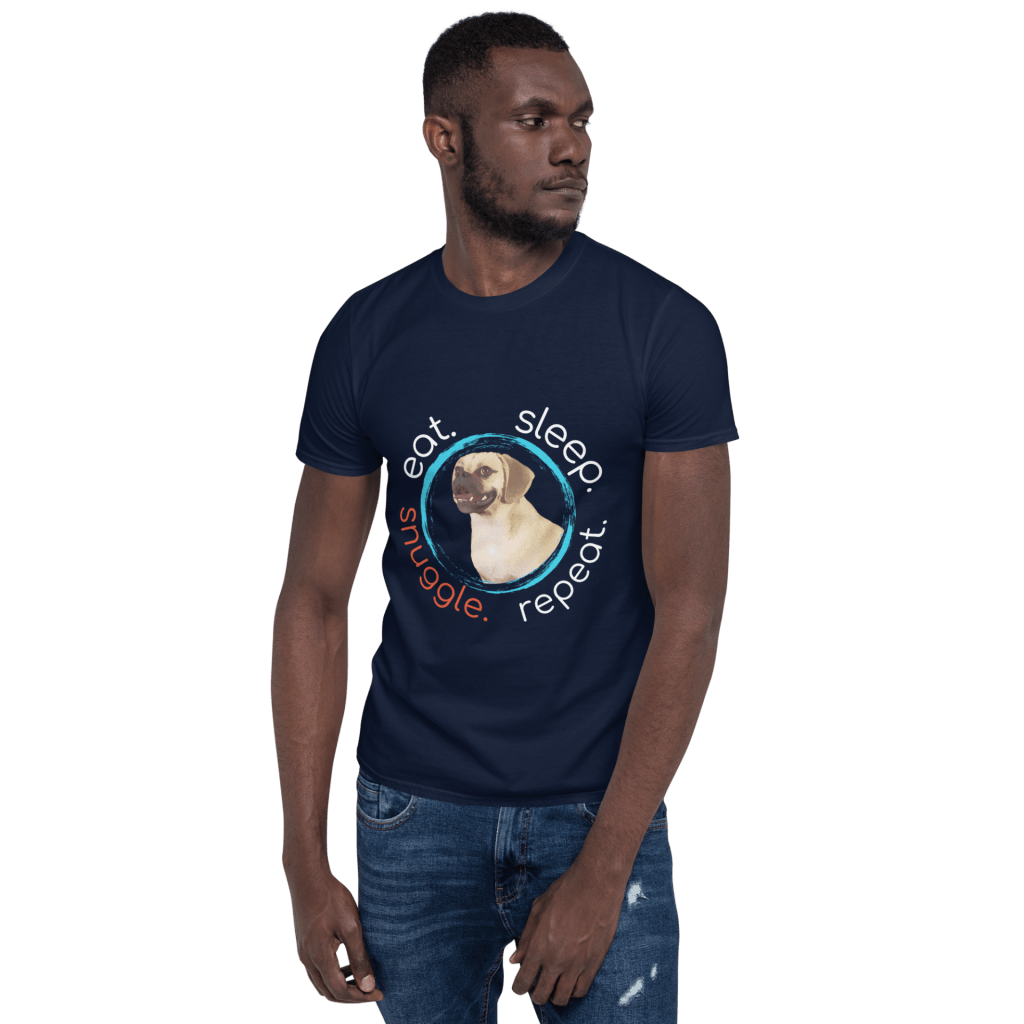 Eat Sleep Snuggle Repeat men's classic t-shirt navy
