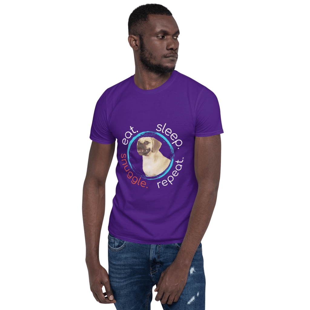 Eat Sleep Snuggle Repeat men's classic t-shirt purple